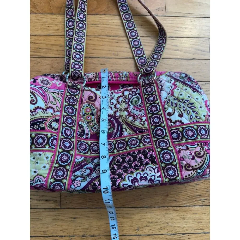 Vera Bradley Pink Paisley Shoulder Bag Purse Wallet Key Case 3 Pc Set Cotton